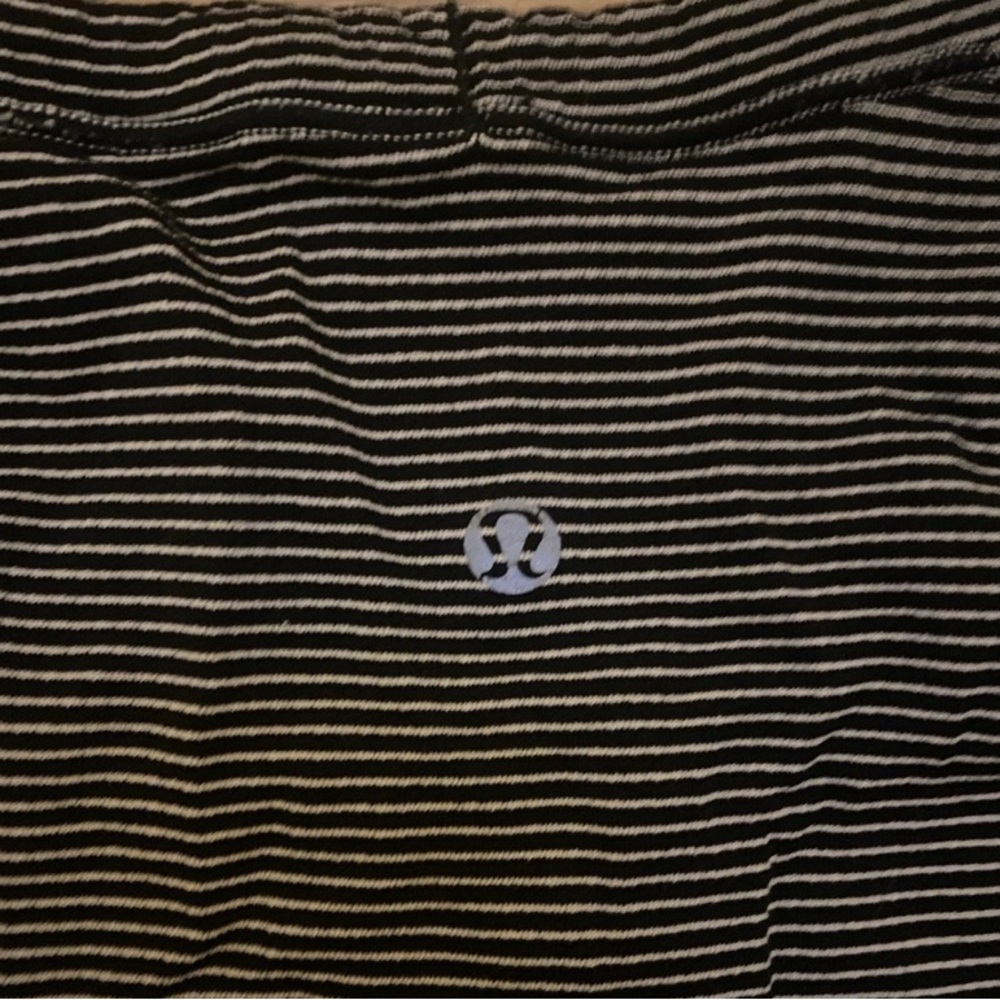 Black and White Striped LuLulemon Tee